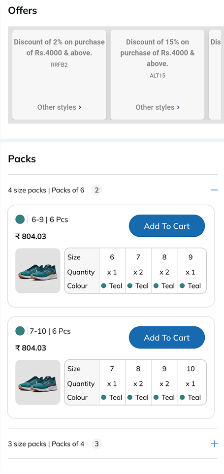 Explored: packs grouped by size run