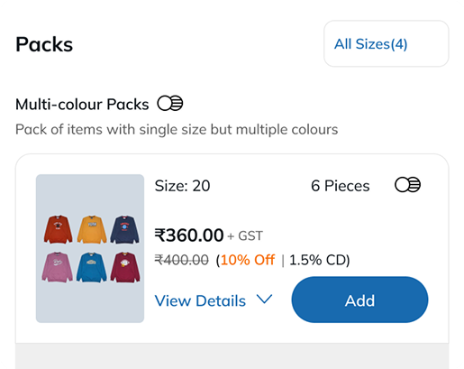 Multi-colour: one size, many colours