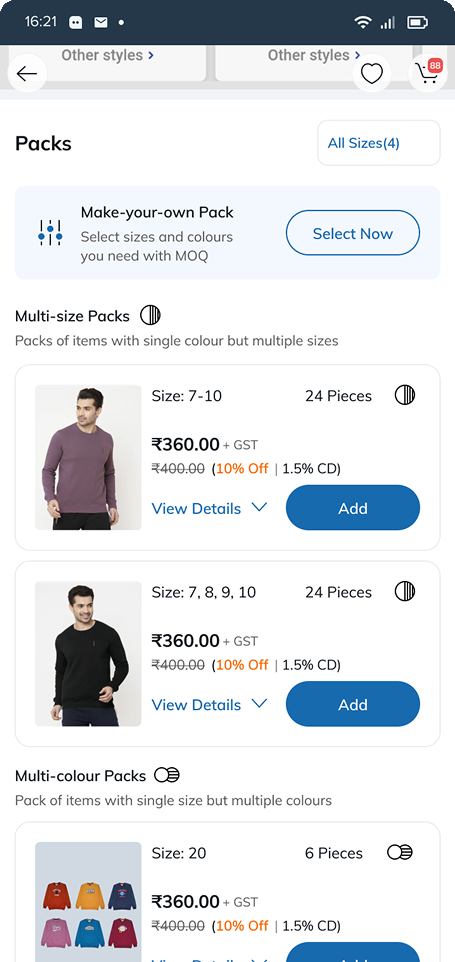1 · Make-your-own Pack, offered on the product page