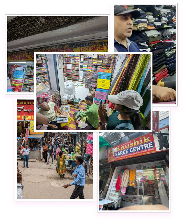 Field visits: saree clusters, footwear and apparel shops across three cities